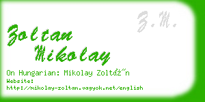 zoltan mikolay business card
